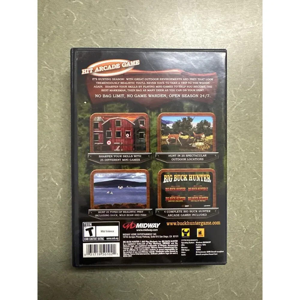 Big Buck Hunter PC CD-ROM – Complete Case & Manual – Midway Arcade Hunting Game